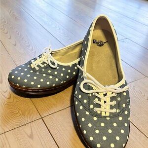 Dr. Martens Air Walk Blue and White Polka Dot Flats